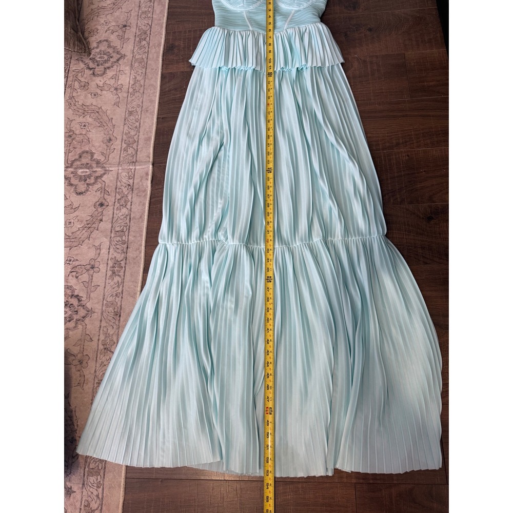 ASOS DESIGN Pleated Ruffle Maxi Dress Mint Green‎ Strappy Tiered Occasion - Picture 8 of 9